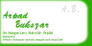 arpad bukszar business card
